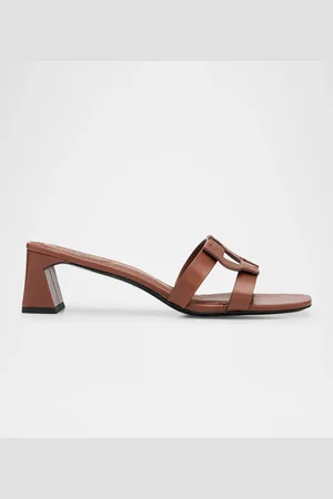 Simkhai Leather Monogram Mule Sandals