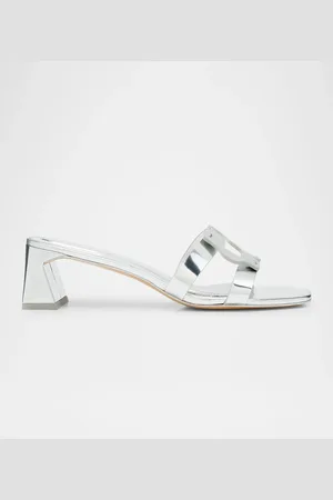 Simkhai Metallic Monogram Mule Sandals
