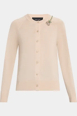 Simone Rocha Turbo Crystal Rose Crewneck Cardigan