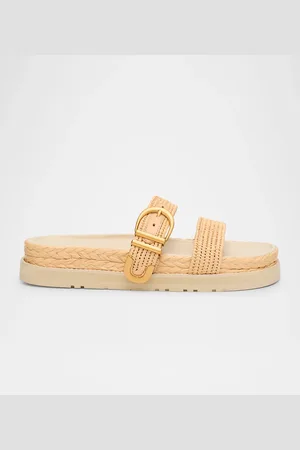 Simkhai Aida Raffia Double Band Sporty Sandals