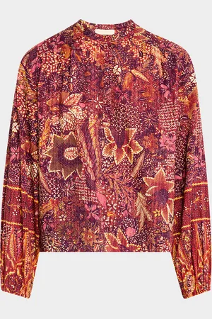 ULLA JOHNSON Harlowe Floral Long-Sleeve Blouse