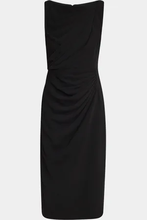 Badgley Mischka Sleeveless Draped Midi Dress