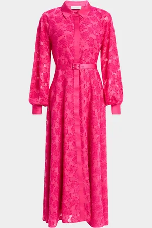 ELIE TAHARI The Kassiani Fringe-Textured Midi Shirtdress