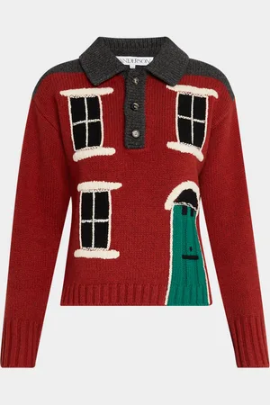 J.W.Anderson House Embroidered Polo Wool Sweater