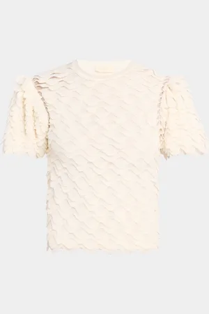 ULLA JOHNSON Ophelia Scalloped Ruffle Top