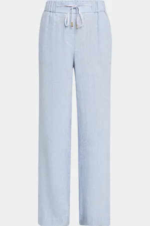 PESERICO SIGN Straight-Leg Linen Drawstring Pants