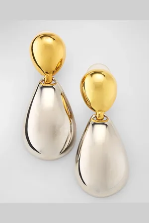 Kenneth Jay Lane Polished Gold-Plated and Rhodium Drop Earrings