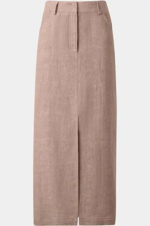 AKRIS Washed Raw Linen Maxi Skirt