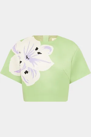 LEO LIN Indie Floral-Print Crop Top