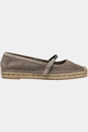 Brunello Cucinelli Suede Mary Jane Espadrilles