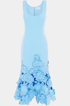 LEO LIN Emily Cutwork Floral-Embroidered Midi Dress