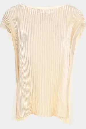 Jason Wu Boatneck Crinkled Satin Pleated Top