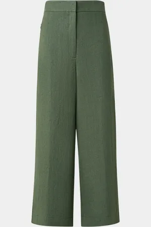 AKRIS Filip Washed Raw Linen Straight-Leg Crop Pants