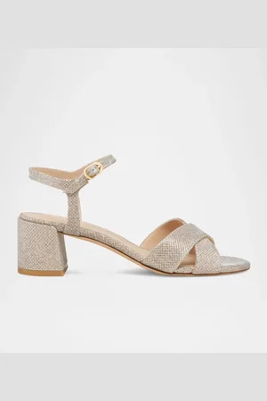 Stuart Weitzman Dayna Metallic Crisscross Ankle-Strap Sandals