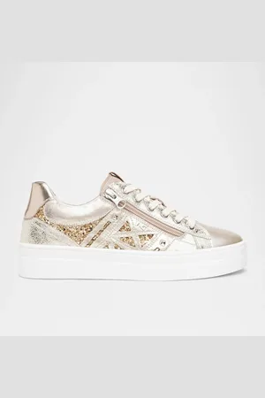 Nero Giardini Metallic Leather Side-Zip Sneakers