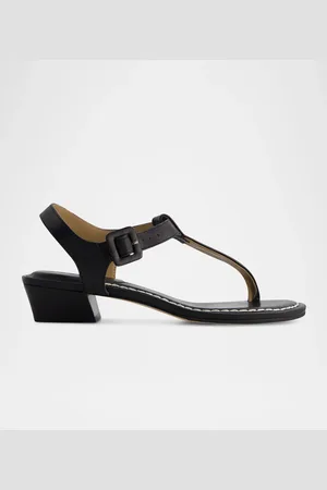 Bernardo Goya Leather T-Strap Low Sandals