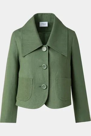 AKRIS Fitted Washed Raw Linen Jacket