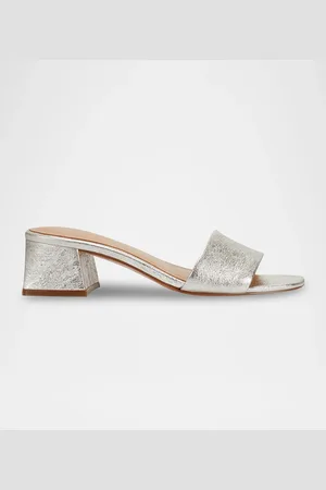 MARC FISHER Metallic Block-Heel Slide Sandals