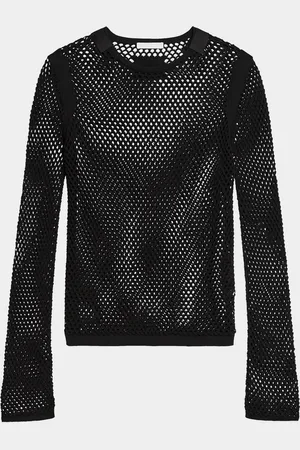 Helmut Lang Long-Sleeve Mesh Seatbelt Top