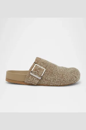 Loewe Ease Brushed Suede Buckle Mules