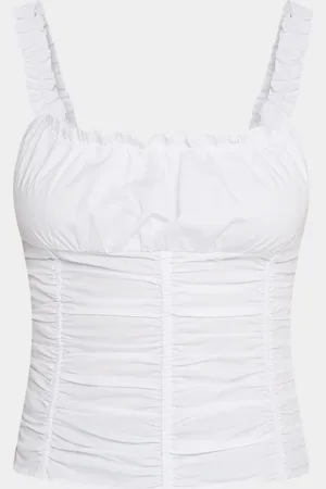 Staud Nic Shirred Tank Top
