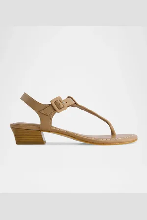 Bernardo Goya Leather T-Strap Low Sandals