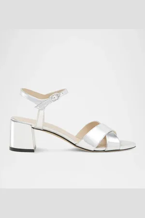 Stuart Weitzman Dayna Metallic Crisscross Ankle-Strap Sandals