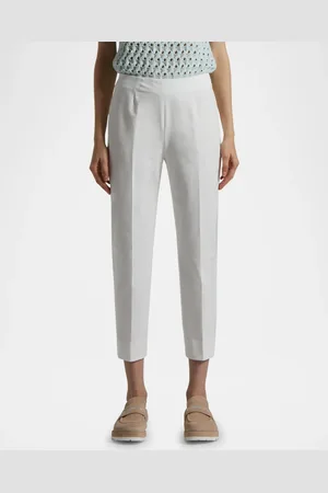 PESERICO SIGN Cropped Slit-Hem Tapered Pants