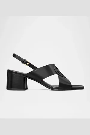 Tory Burch Miller Leather Logo Slingback Sandals