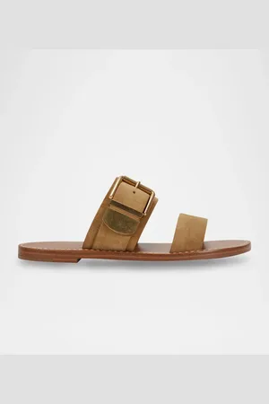 MARC FISHER Suede Buckle Dual-Band Slide Sandals