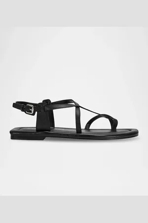 MARC FISHER Strappy Leather Flat Toe-Ring Sandals