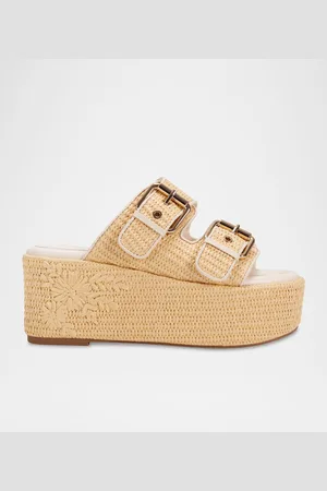 MARC FISHER Floral Dual-Buckle Platform Sandals