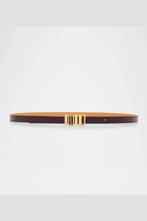 Loewe Graphic Buckle Leather Skinny Belt