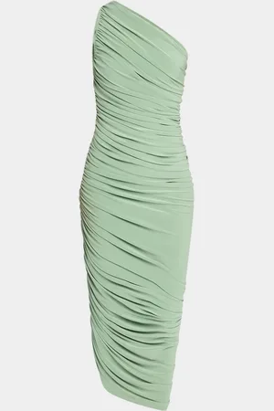 Norma Kamali Diana Asymmetric Ruched Gown