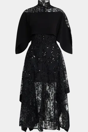 3.1 Phillip Lim Sequined Lace Mock-Neck Flounce Dress