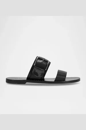 MARC FISHER Suede Buckle Dual-Band Slide Sandals