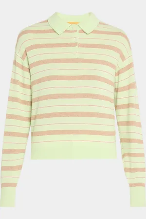 Guest In Residence Collegiate Stripe Cashmere Polo