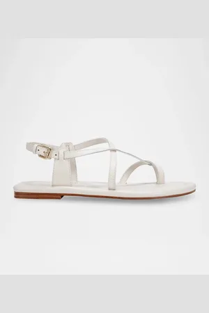 MARC FISHER Strappy Leather Flat Toe-Ring Sandals
