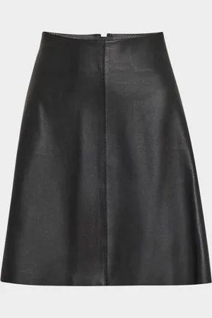 Totême Leather A-Line Skirt
