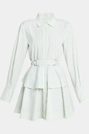 Derek Lam Katherine Belted Button-Front Mini Dress