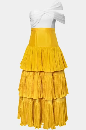 Hutch Rhea Tiered One-Shoulder Maxi Dress