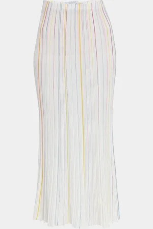 GABRIELA HEARST Celeano Striped Plisse Midi Skirt