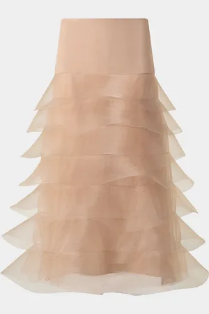 AKRIS Ruffle Tulle Midi Skirt