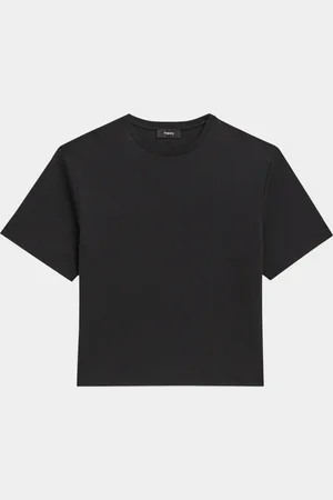 THEORY Clinton Knit Short-Sleeve Boxy Crewneck Tee