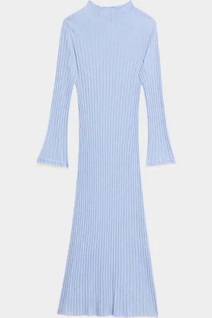 Guest In Residence Fine Stripe Mock-Neck Mini Dress