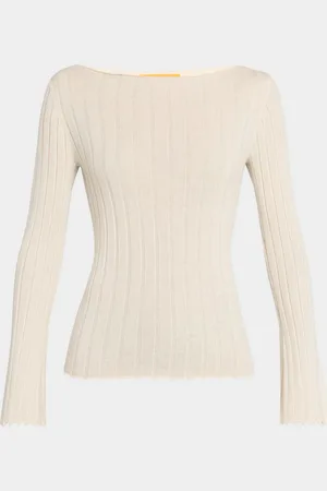 Guest In Residence Rib Flare Cashmere Top