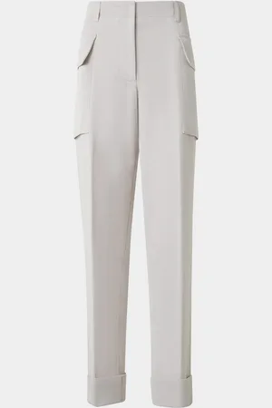 AKRIS Marley Cropped Cotton-Linen Cargo Pants