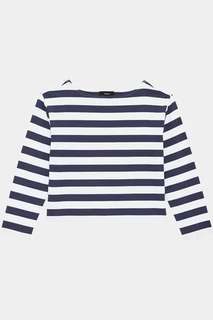 THEORY Stripe Boat-Neck Tee