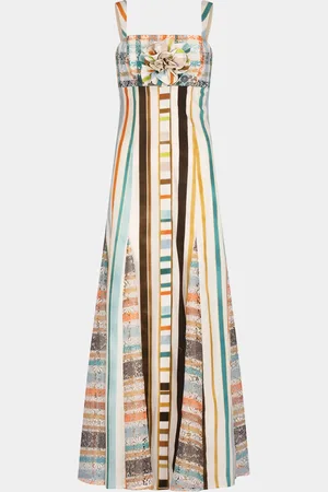 Silvia Tcherassi Ofra Striped Lace-Godet Maxi Dress