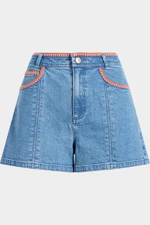 Cinq A Sept Ceil Crochet Denim Shorts